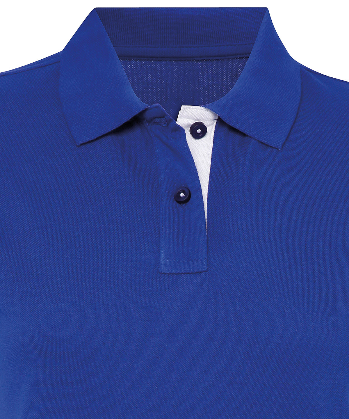 Womens contrast polo - AQ022 - Royal White - Customisable Polo Shirts