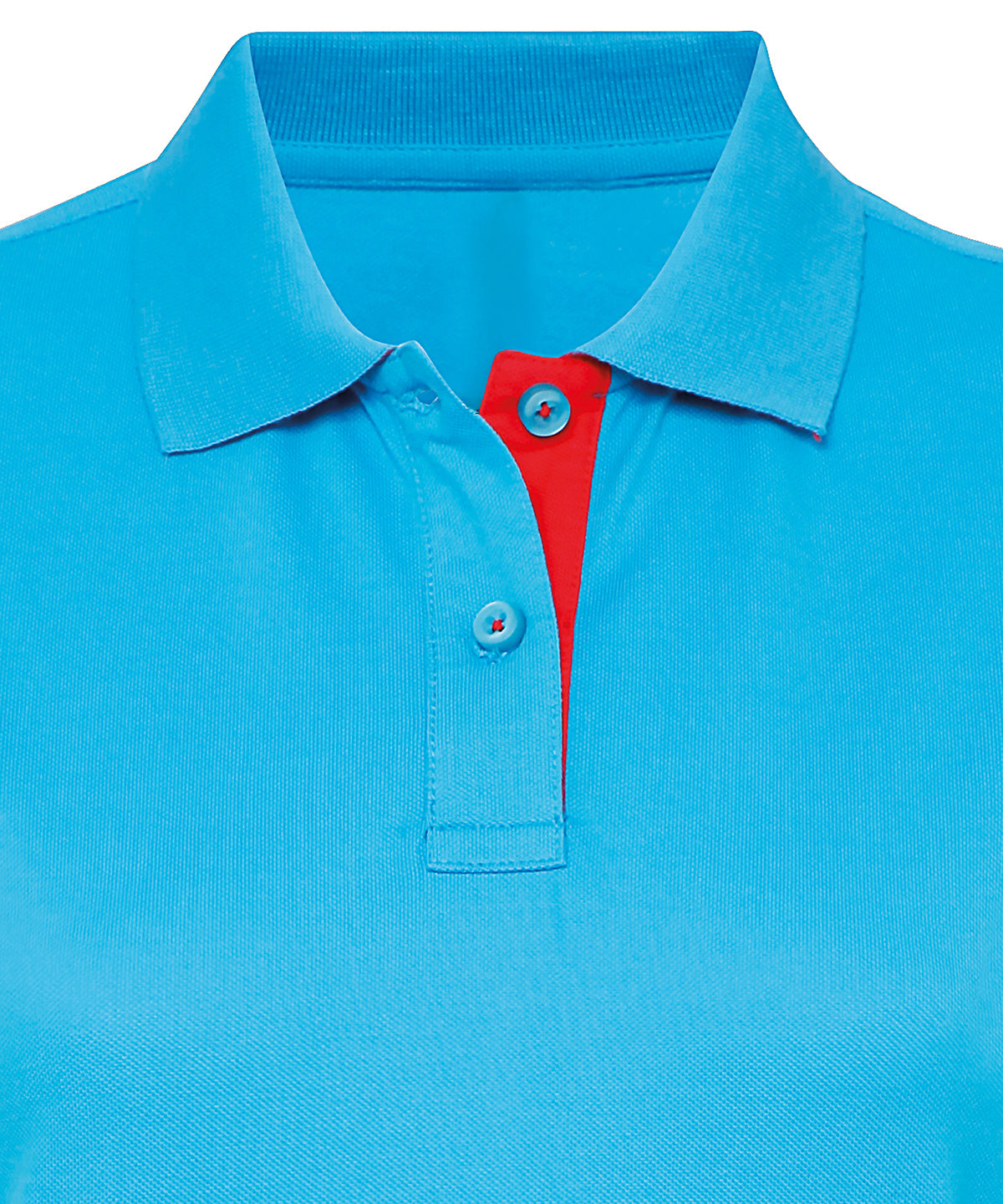 Womens contrast polo - AQ022 - Turquoise Red - Customisable Polo Shirts
