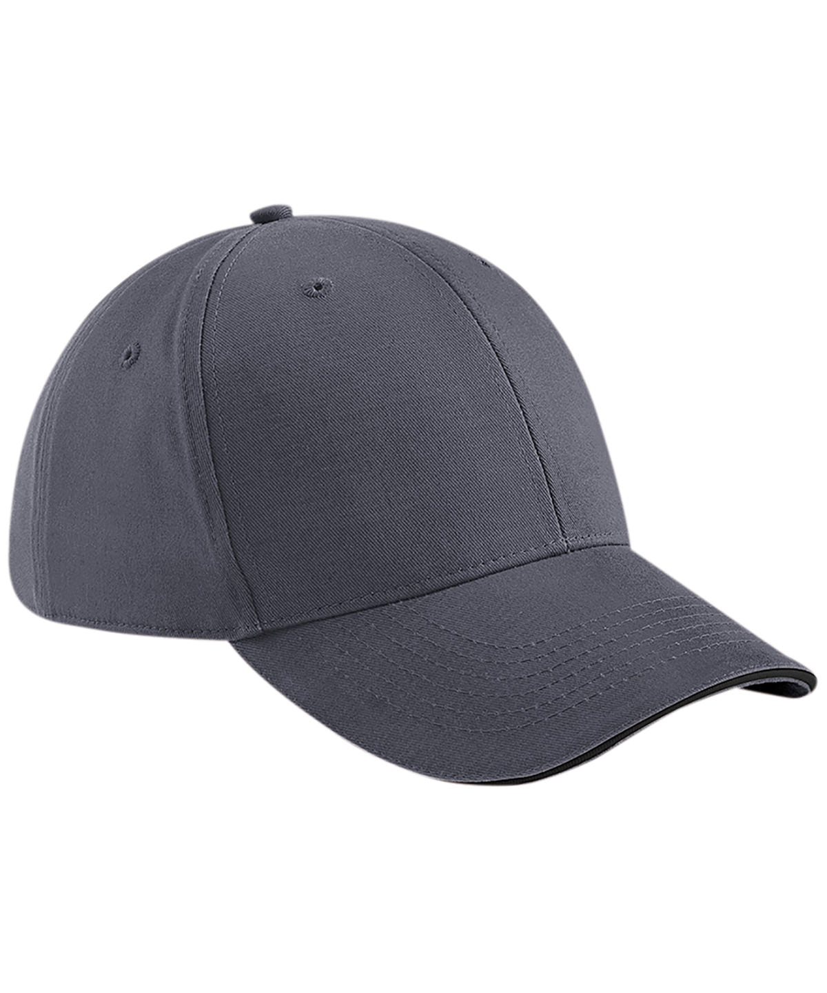 Athleisure 6 Panel Cap - B20 - Graphite Grey Black O S - Customisable Caps