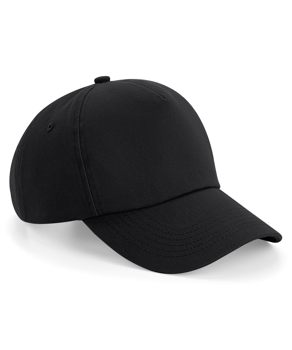 Authentic 5 Panel Cap - B25 - Black O S - Customisable Caps