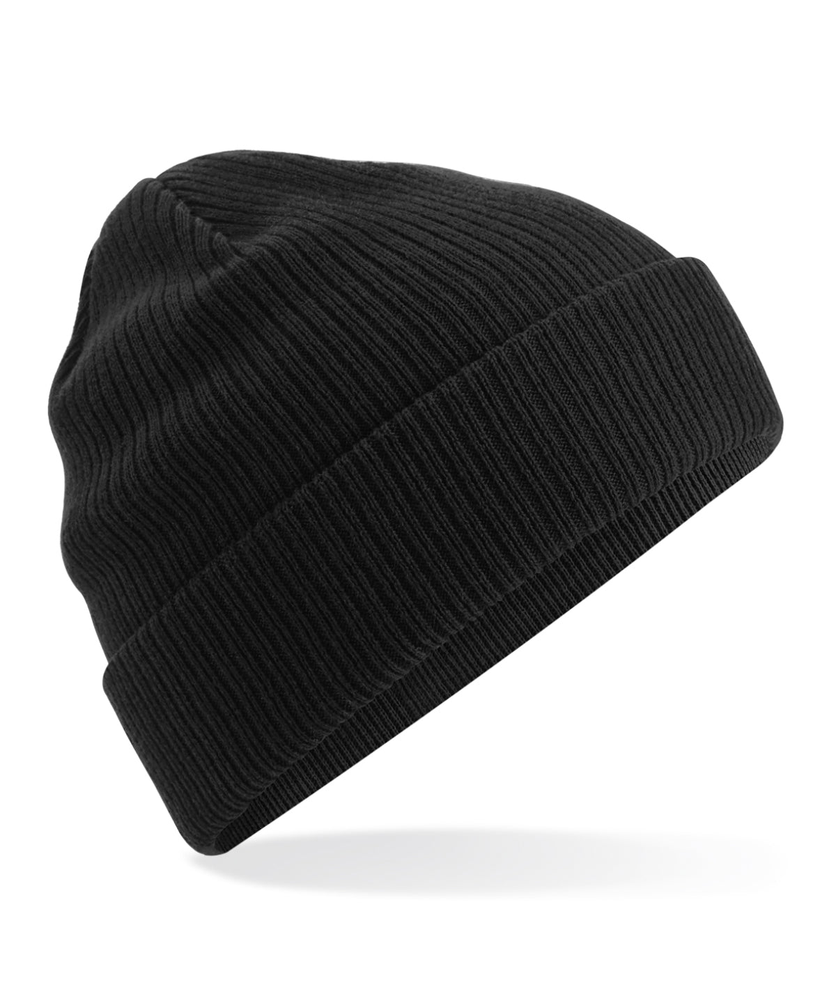 Organic Cotton Beanie - B50N - Black O S - Customisable Beanies