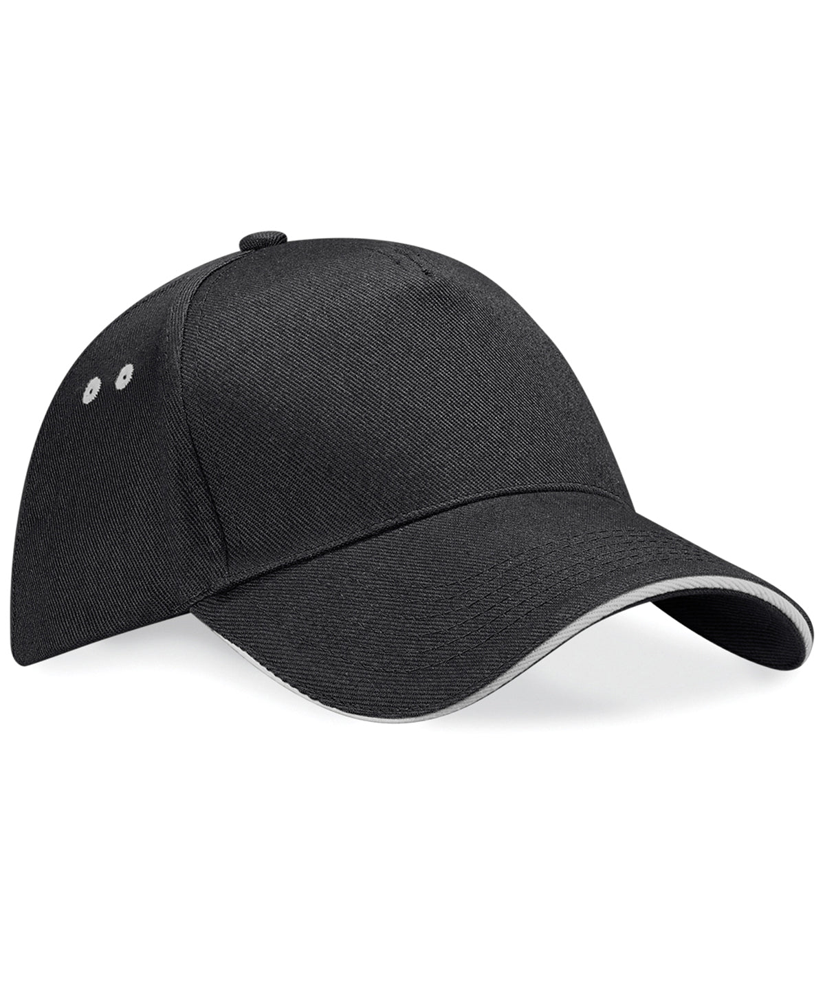 Ultimate Sandwich Peak Cap - B15C - Black Light Grey O S - Customisable Caps