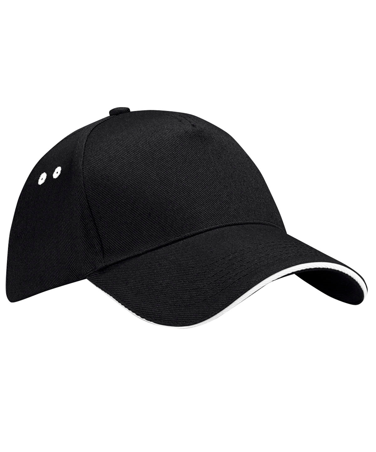 Ultimate Sandwich Peak Cap - B15C - Black White O S - Customisable Caps