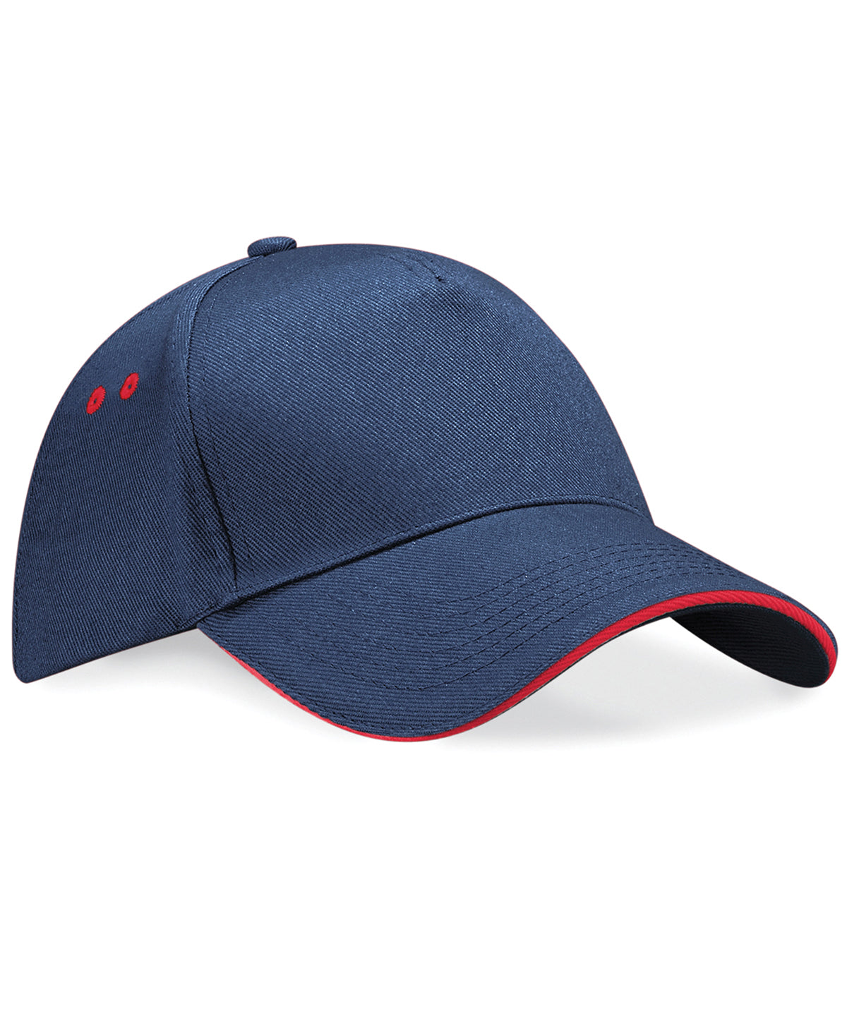 Ultimate Sandwich Peak Cap - B15C - French Navy Classic Red O S - Customisable Caps