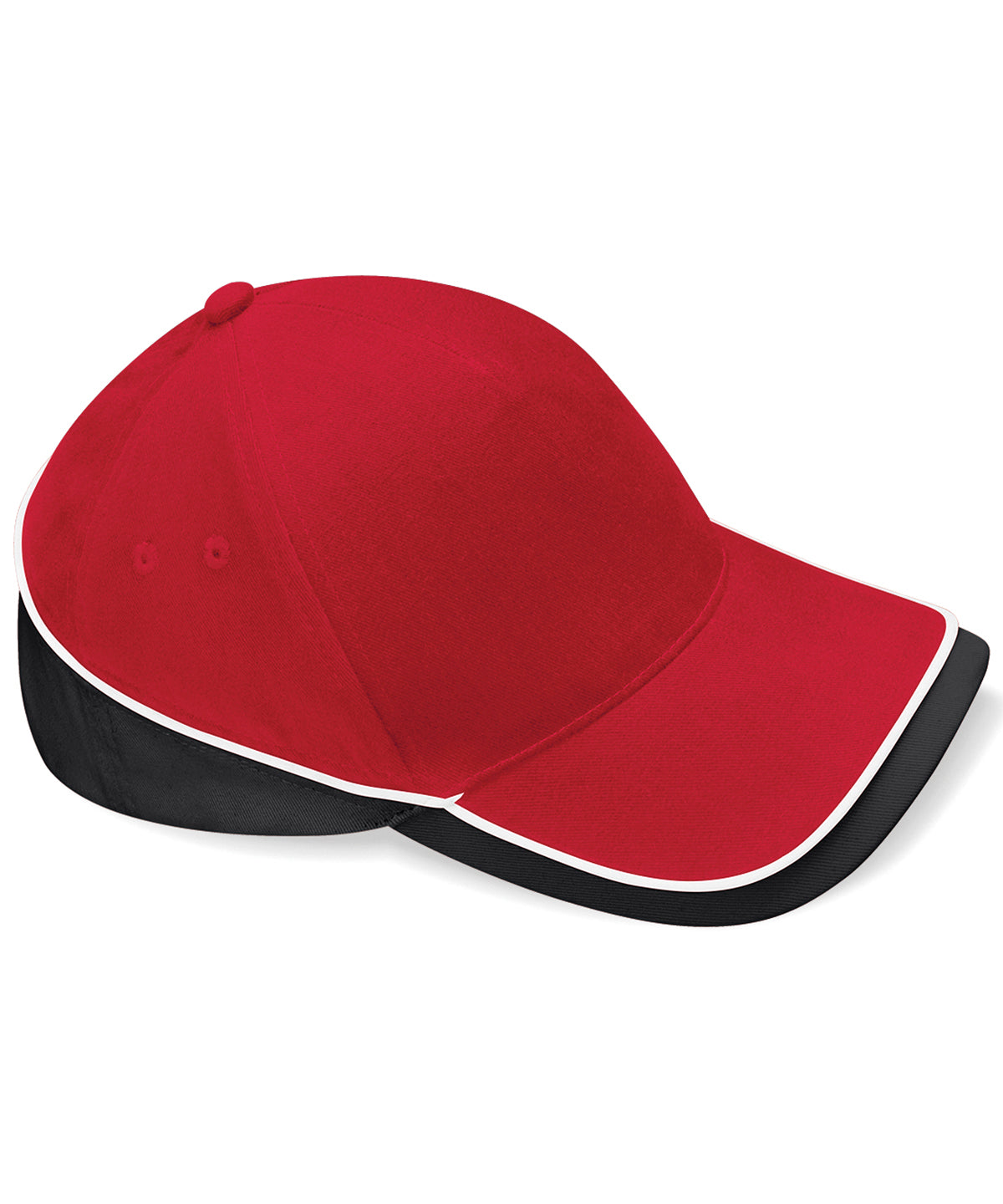 Teamwear Competition Cap - B171 - Classic Red Black White O S - Customisable Caps