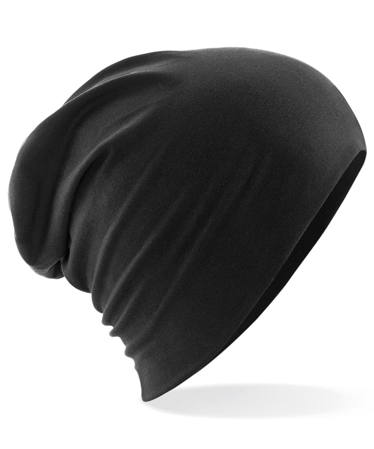 Hemsedal Cotton Slouch Beanie - B368 - Black O S - Customisable Beanies