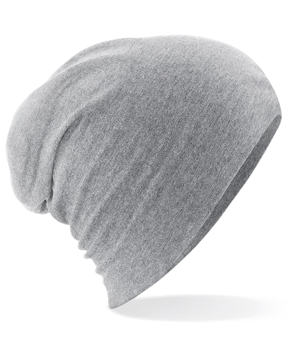 Hemsedal Cotton Slouch Beanie - B368 - Heather Grey O S - Customisable Beanies