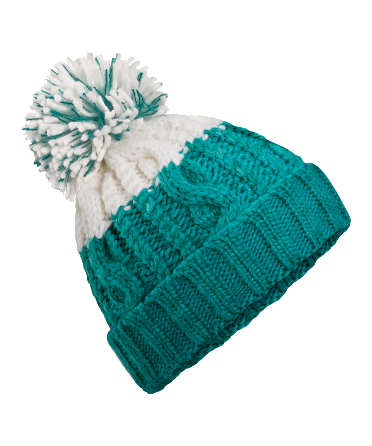 Apres Beanie - B437 - Emerald Soft White O S - Customisable Beanies