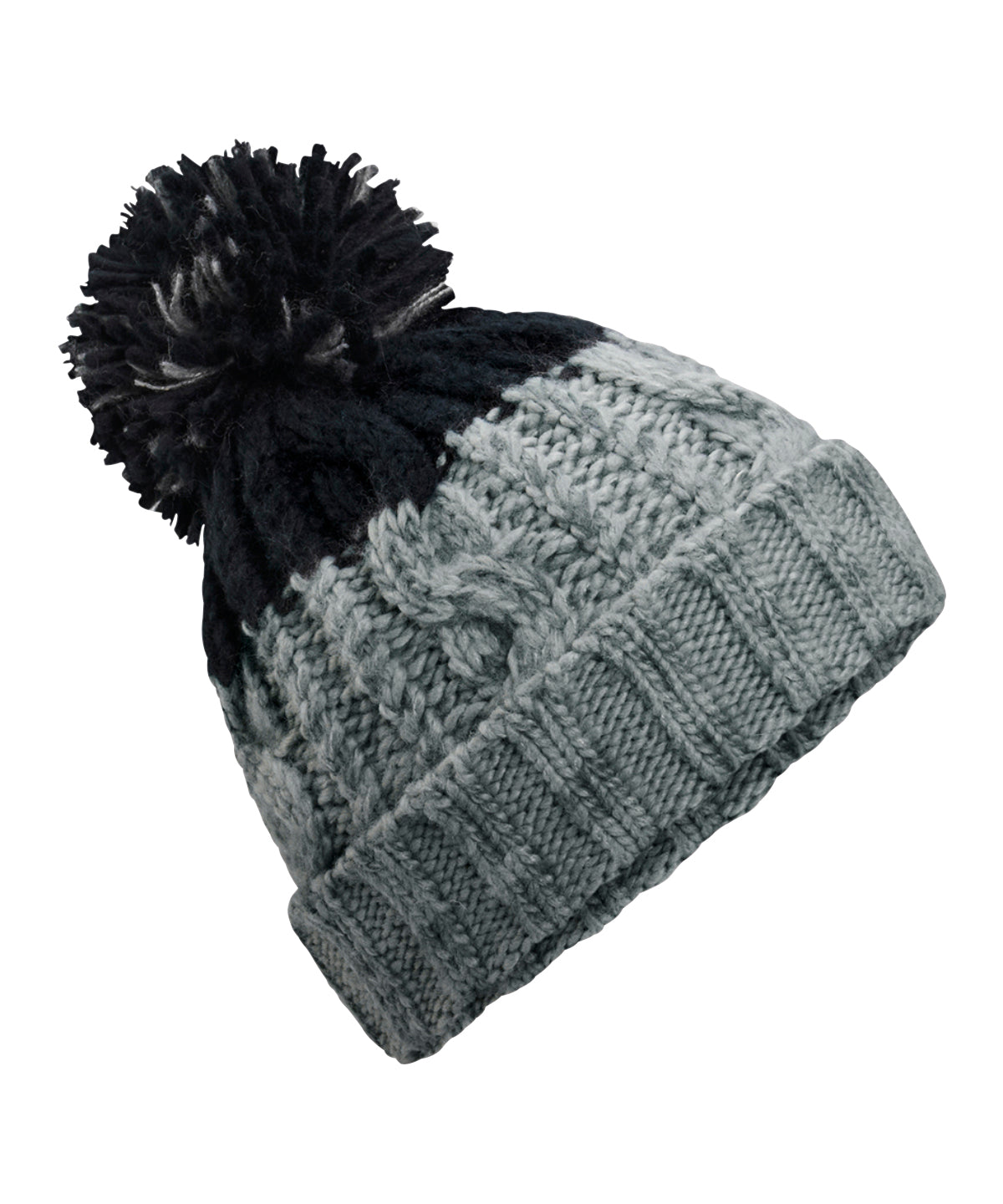 Apres Beanie - B437 - Light Grey Black O S - Customisable Beanies