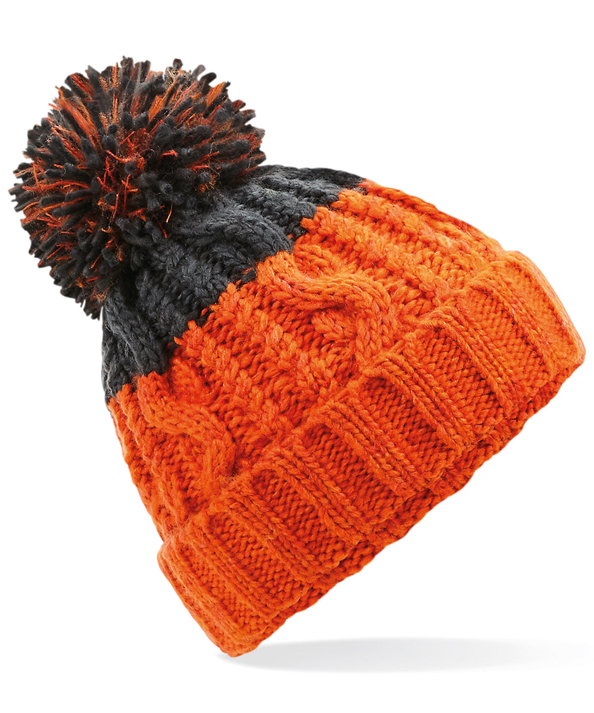 Apres Beanie - B437 - Orange Graphite Grey O S - Customisable Beanies