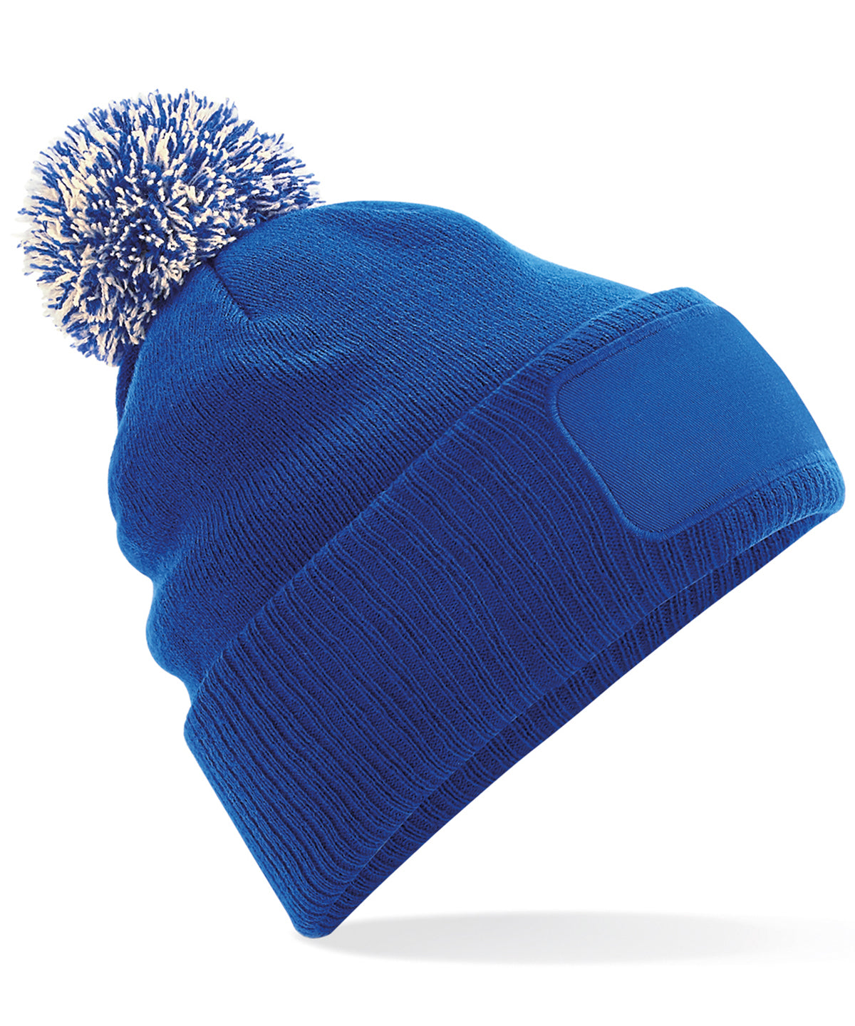 Snowstar® Patch Beanie – - B443 - Bright Royal off White O S - Customisable Beanies