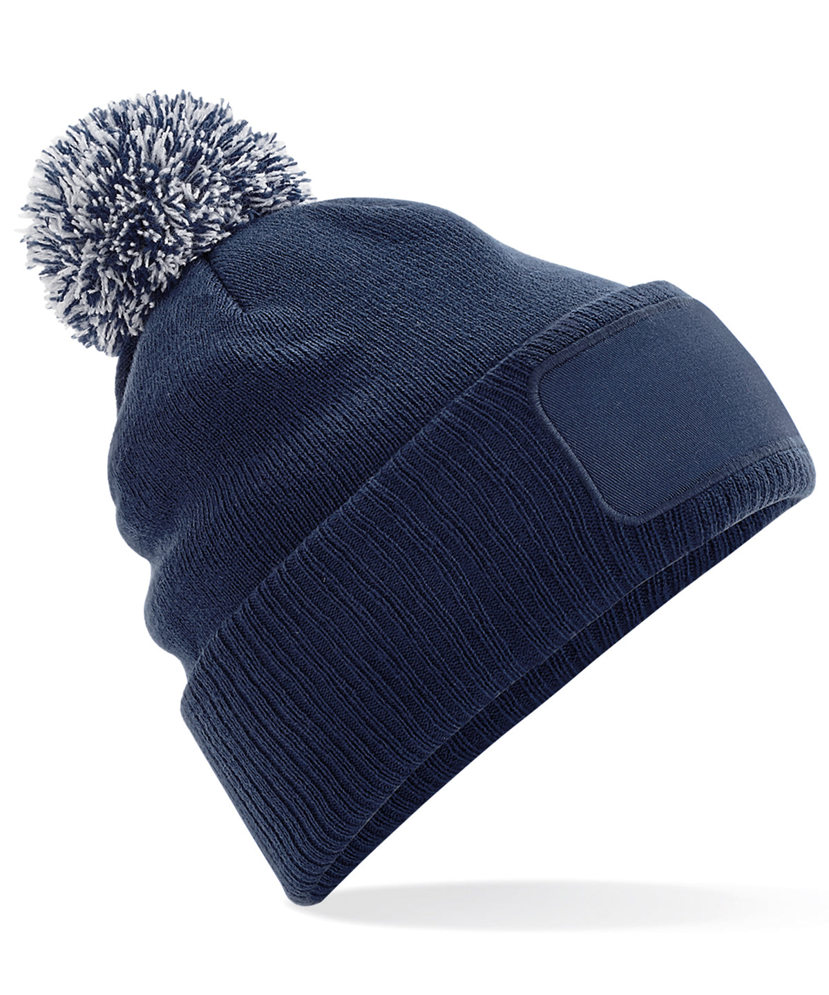 Snowstar® Patch Beanie – - B443 - French Navy Light Grey O S - Customisable Beanies