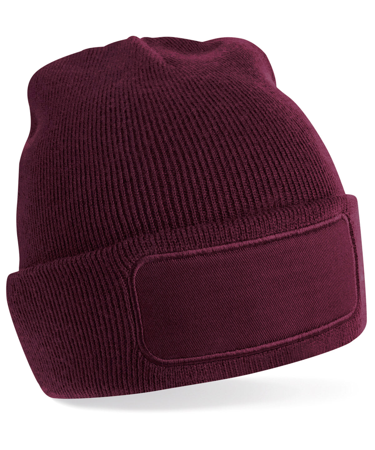 Original Patch Beanie - B445 - Burgundy O S - Customisable Beanies