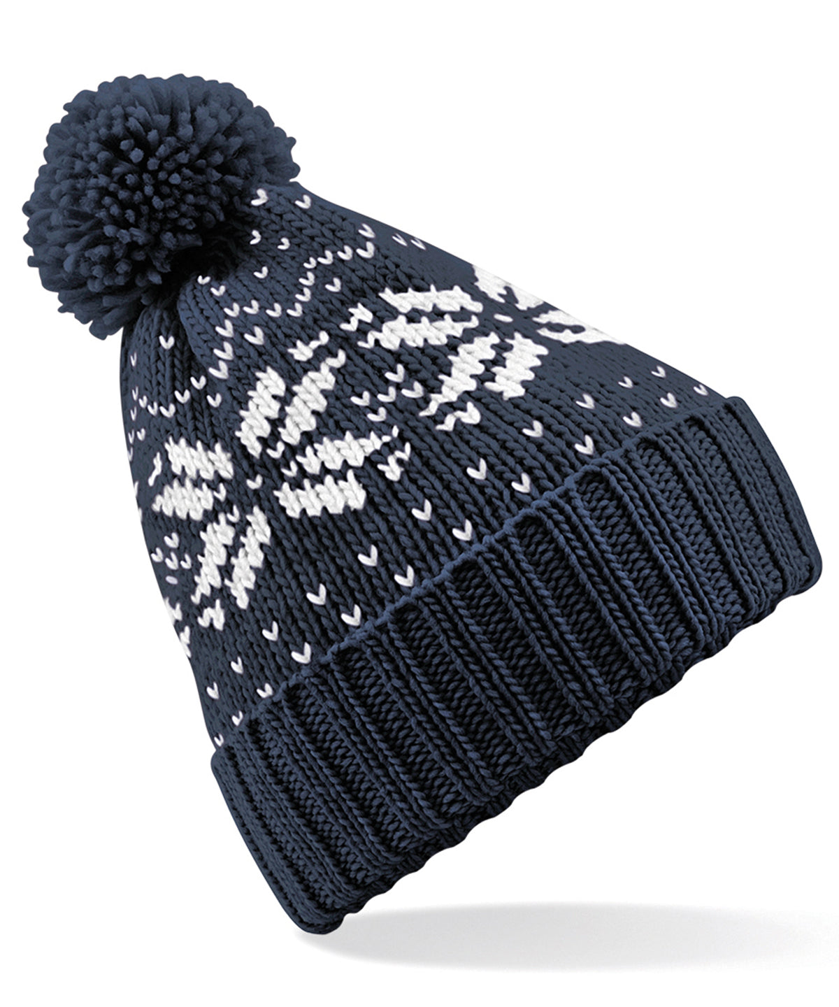 Fair Isle Snowstar¬Æ Beanie - B456 - French Navy White O S - Customisable Beanies