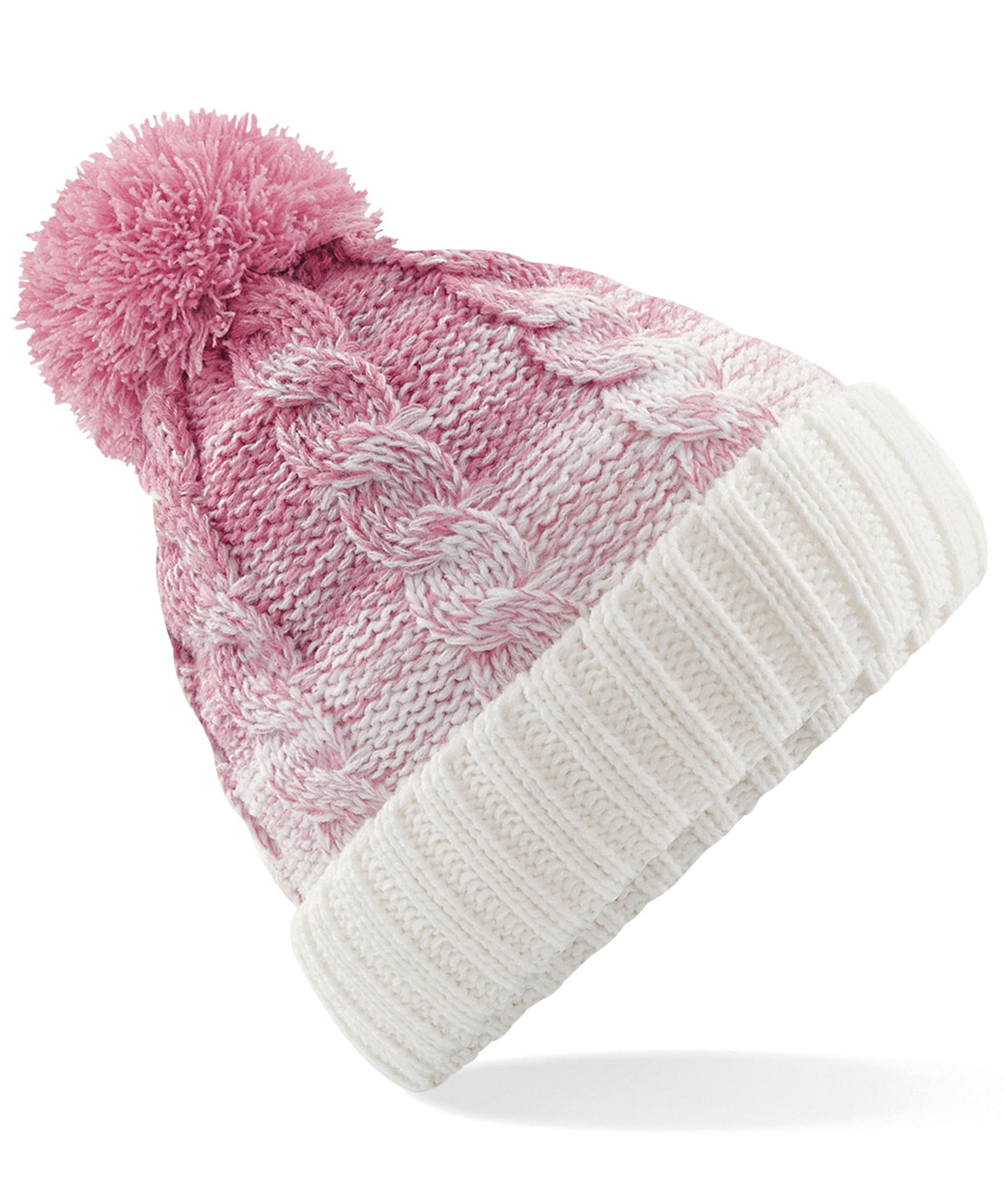 Ombr√© Beanie - B459 - Dusky Pink off White O S - Customisable Beanies