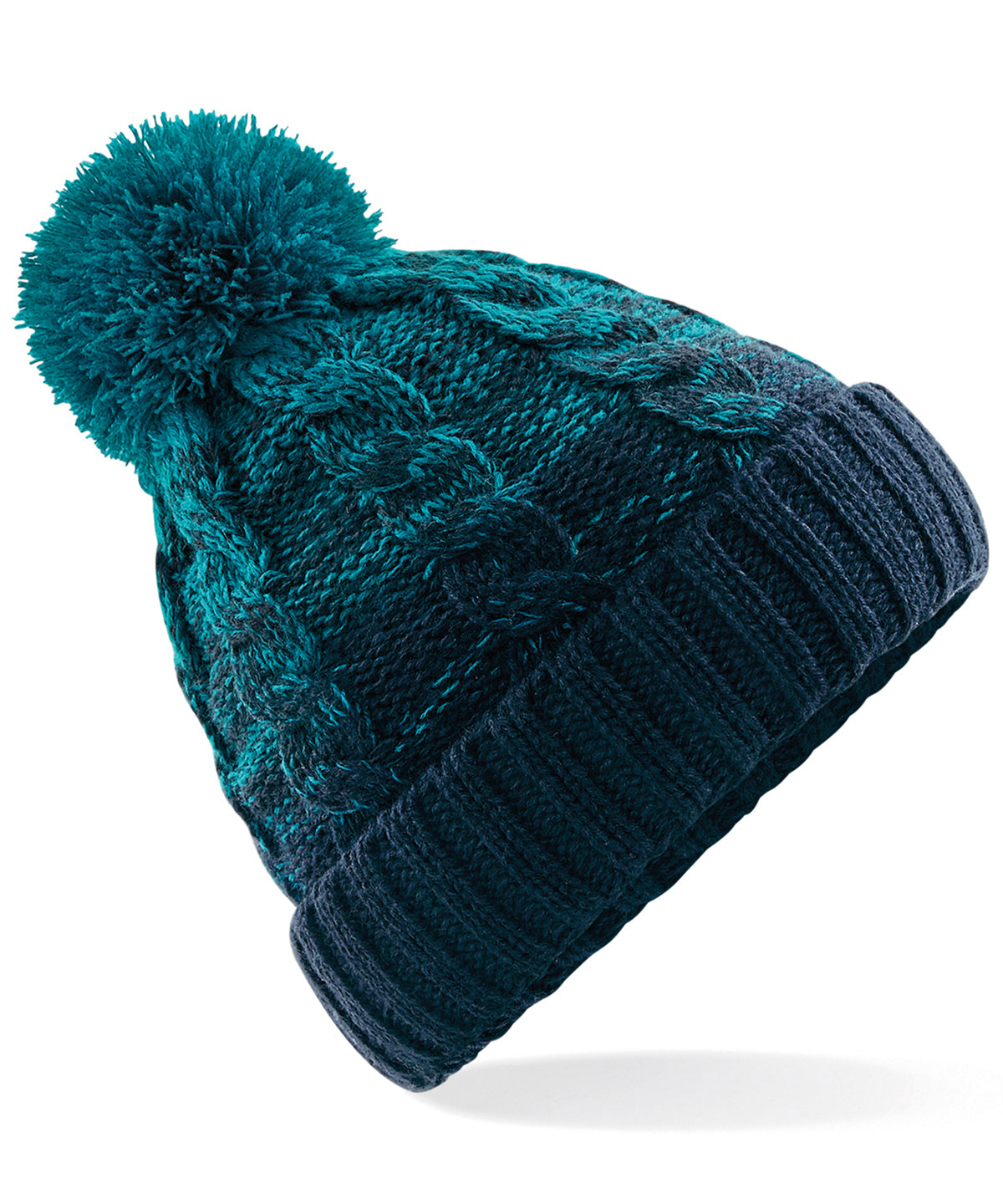 Ombr√© Beanie - B459 - Teal French Navy O S - Customisable Beanies