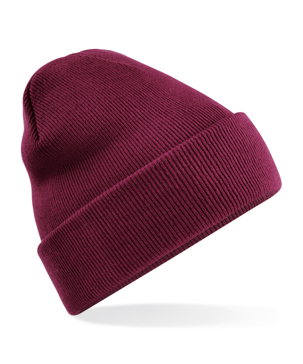 Recycled Original Cuff Beanie - B45R - Burgundy O S - Customisable Beanies