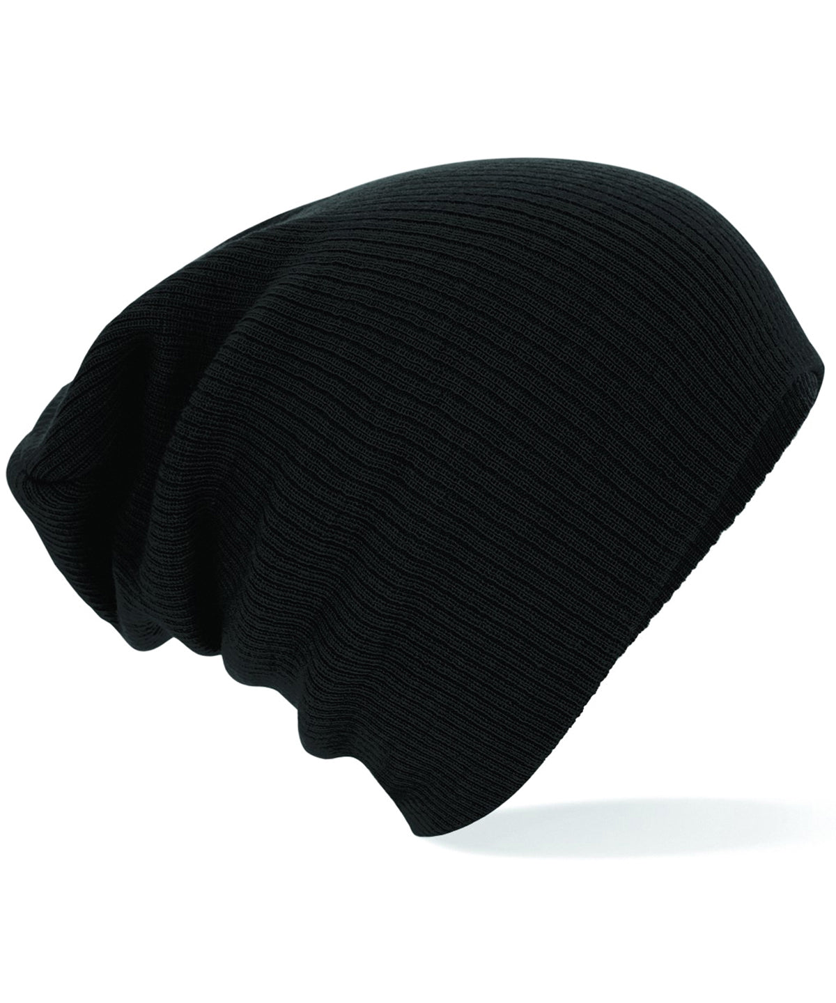 Slouch Beanie - B461 - Black O S - Customisable Beanies