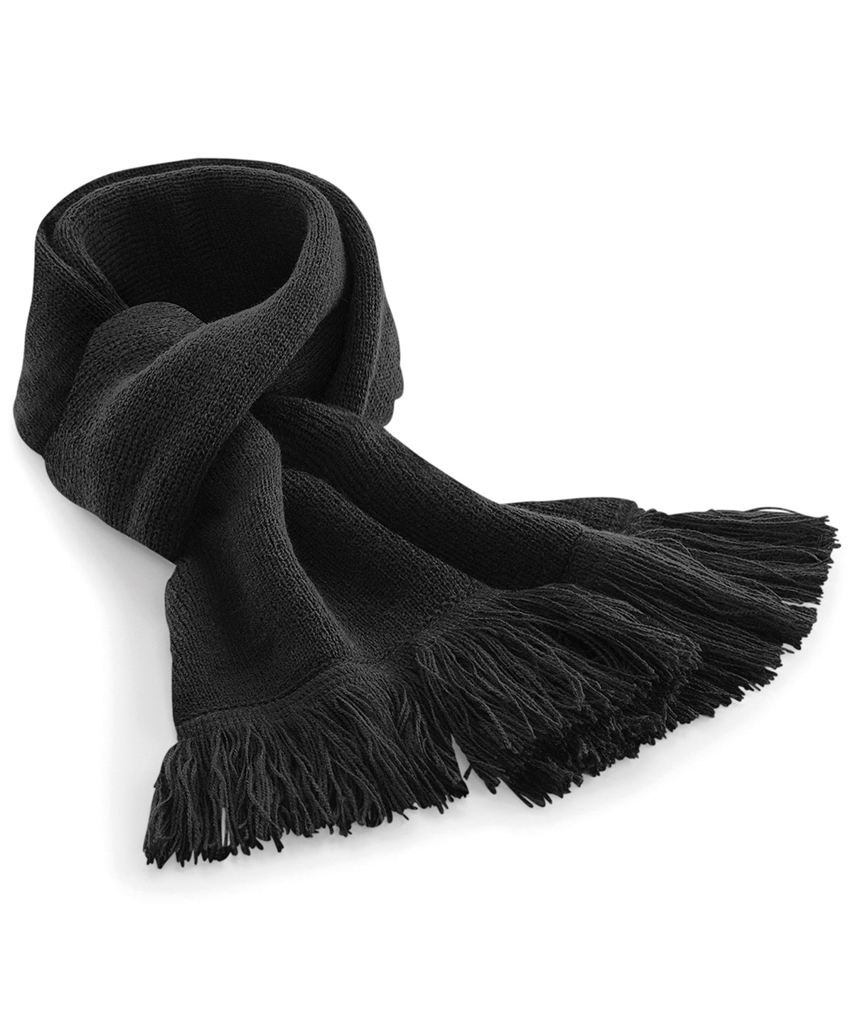 Classic Knitted Scarf - B470 - Black O S - Customisable Scarf