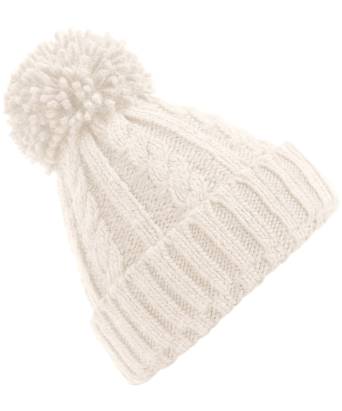 Cable Knit Melange Beanie - B480 - Oatmeal O S - Customisable Beanies
