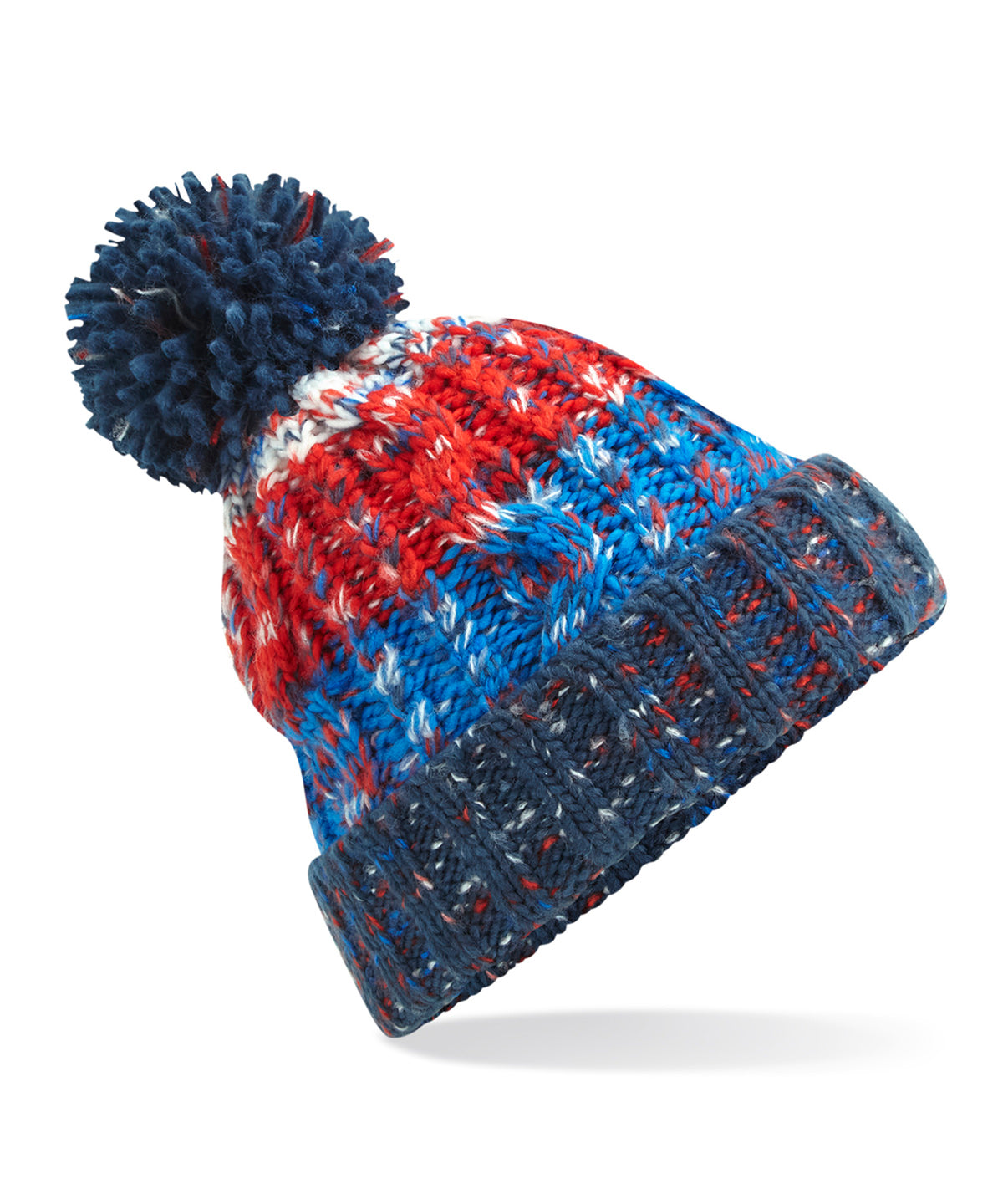 Corkscrew Pom Pom Beanie - B486 - Chilli Blues O S - Customisable Beanies