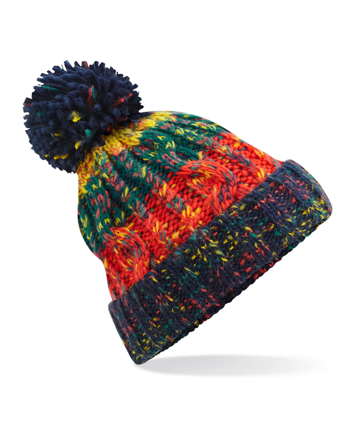 Corkscrew Pom Pom Beanie - B486 - Crackling Campfire O S - Customisable Beanies