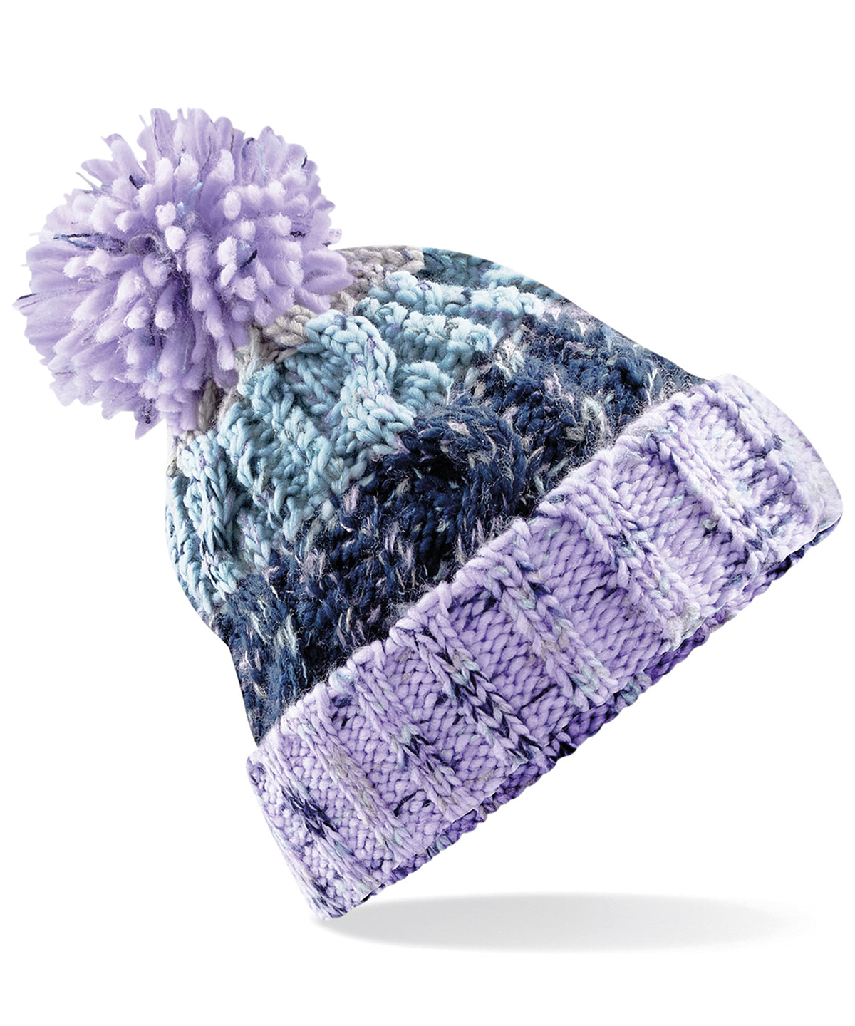 Corkscrew Pom Pom Beanie - B486 - Lavender Fizz O S - Customisable Beanies