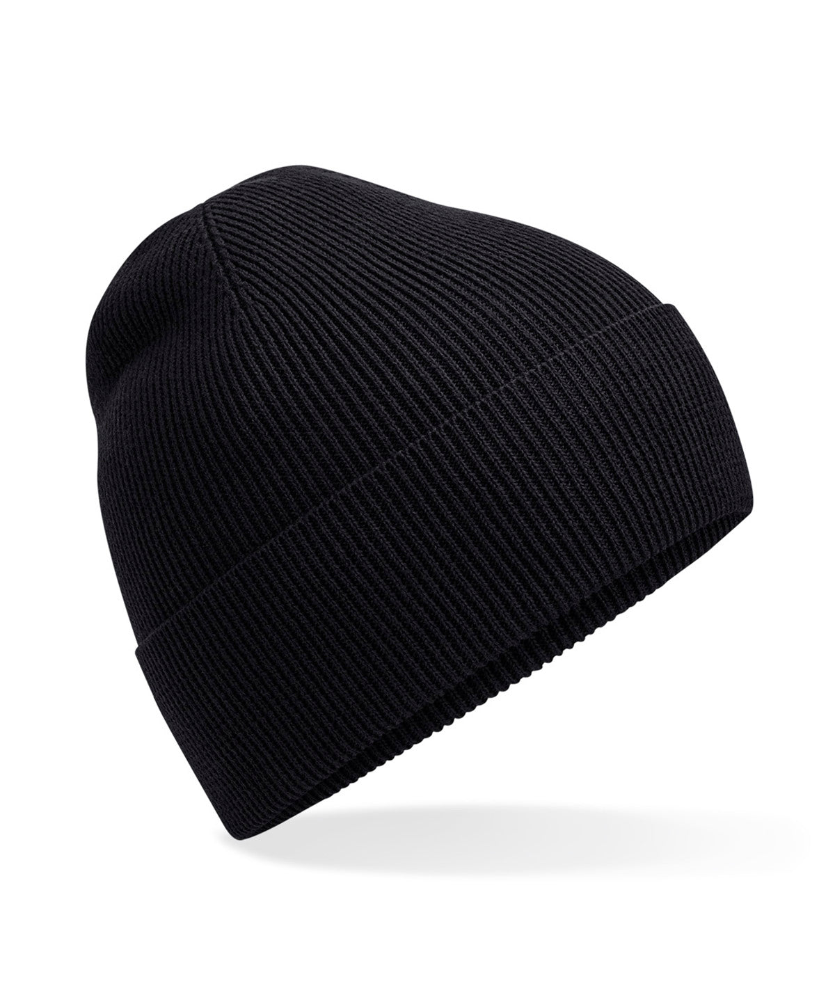 Organic Cotton Fine Knit Bean - B51N - Black O S - Customisable Beanies