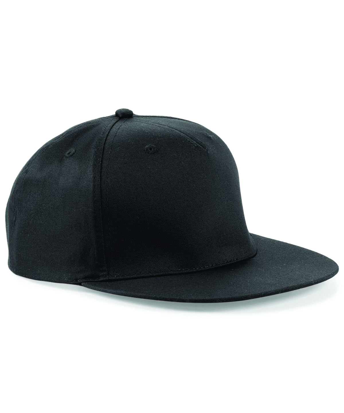 5 panel Snapback Rapper Cap - B610 - Black O S - Customisable Caps