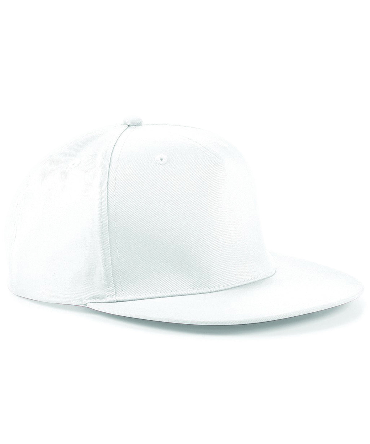 5 panel Snapback Rapper Cap - B610 - White O S - Customisable Caps