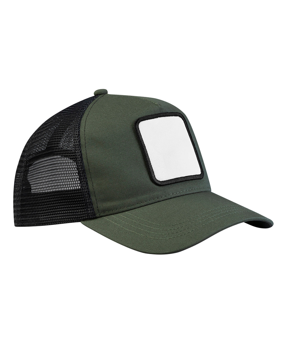 Appliqu√© Patch 5 Panel Truck - B636 - Olive Green Black O S - Customisable Hats