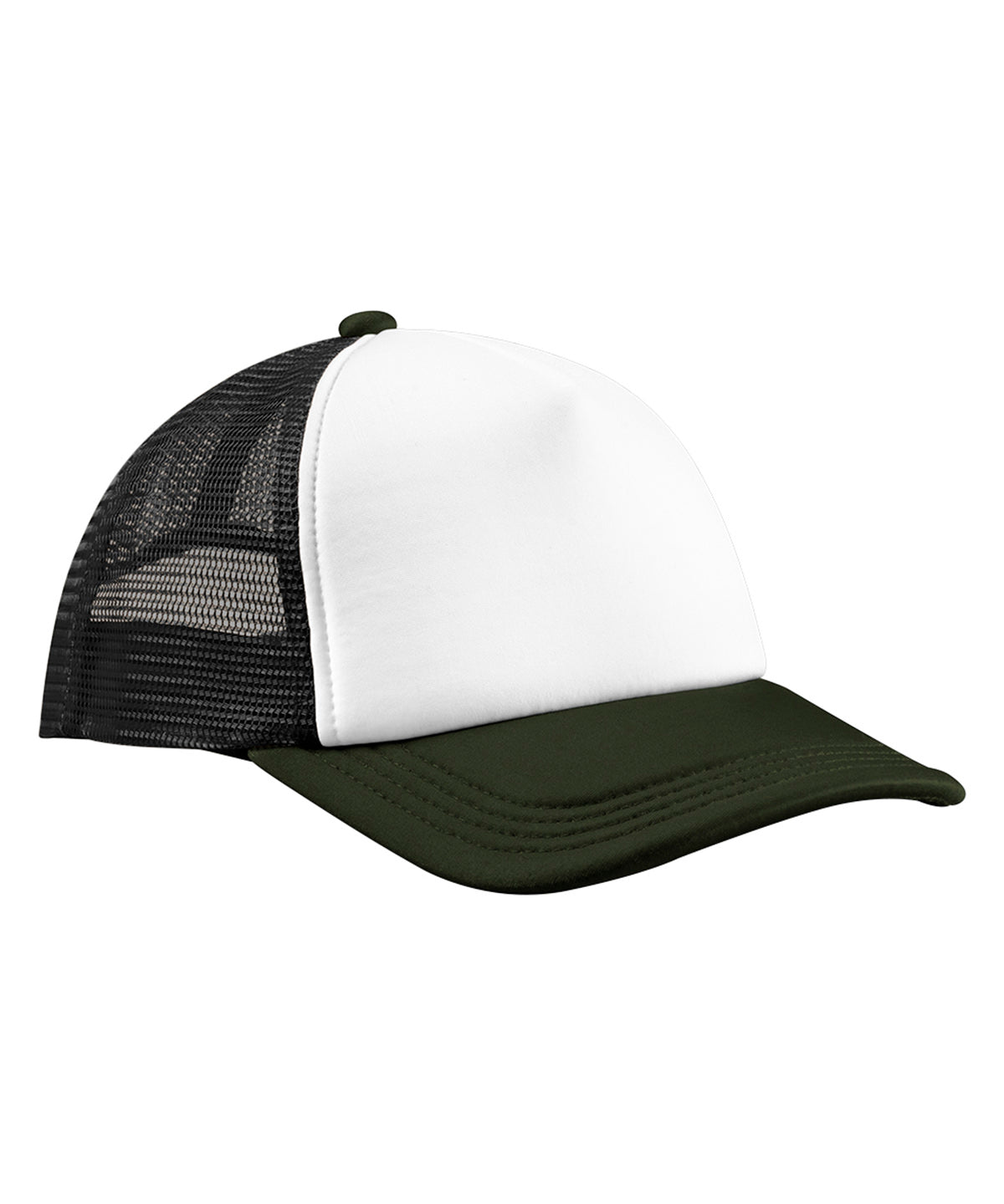 Retro 5 Panel Trucker - B639 - Black Dark Olive O S - Customisable Hats
