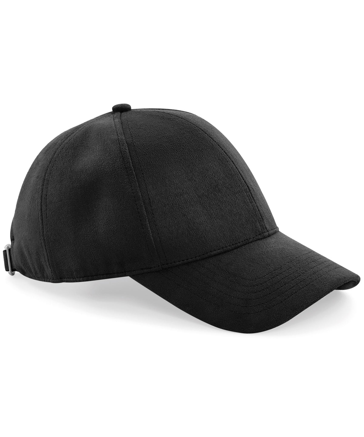 Faux Suede 6 Panel Cap - B656 - Black O S - Customisable Caps