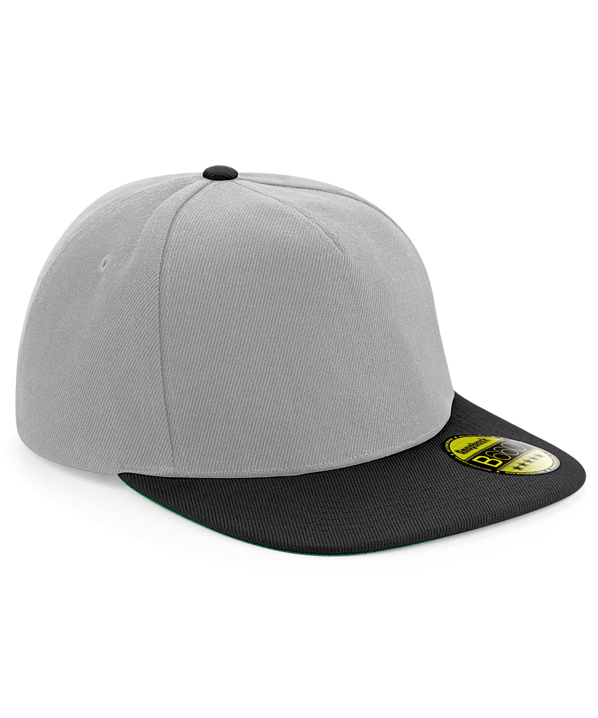 Original Flat Peak Snapback - B660 - Grey Black O S - Customisable Caps