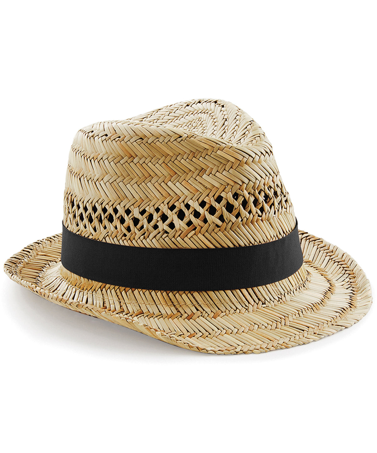 Straw Summer Trilby - B730 - Natural - Customisable Beanies