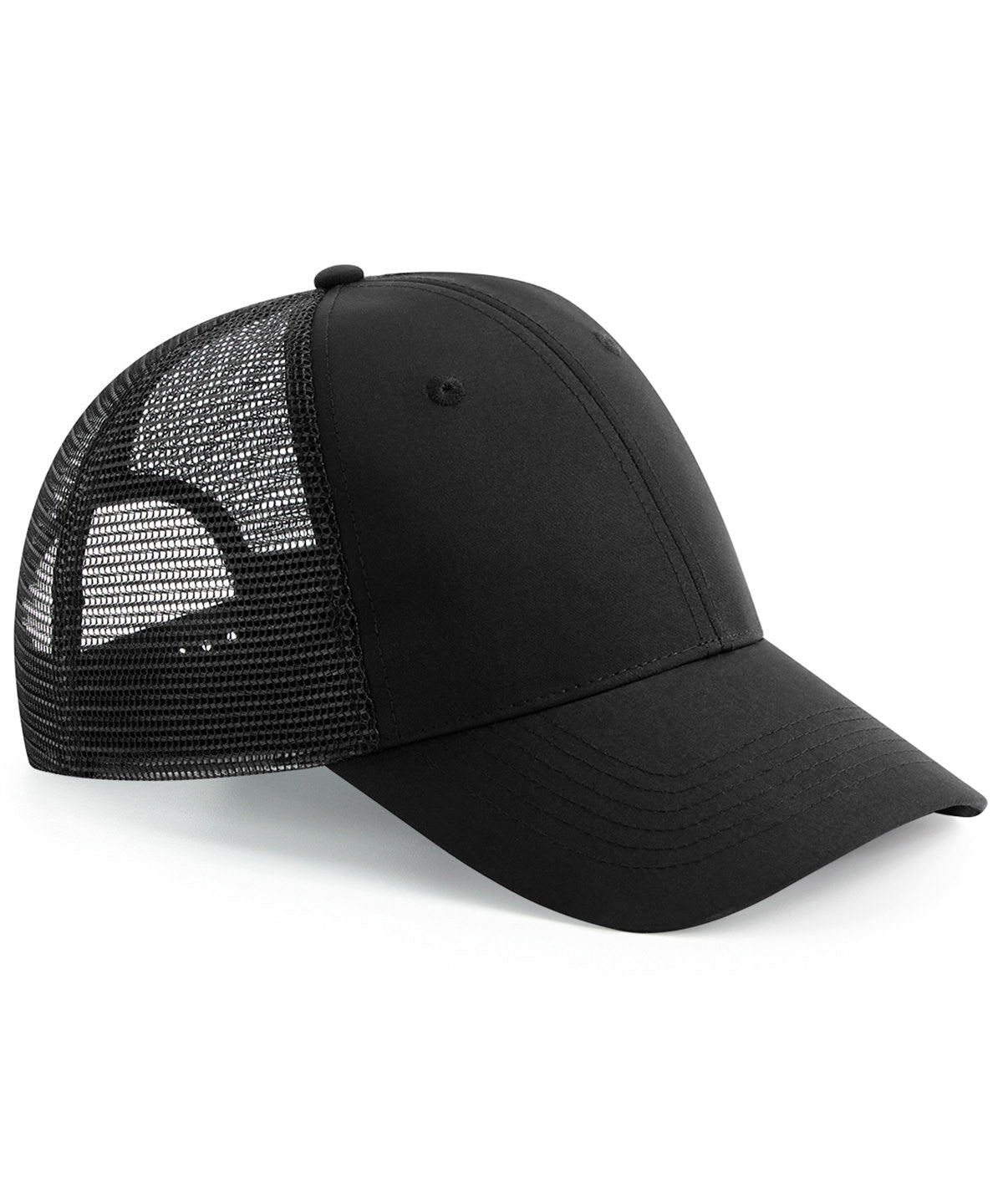Recycled Snapback Trucker Cap - B75R - Black O S - Customisable Caps