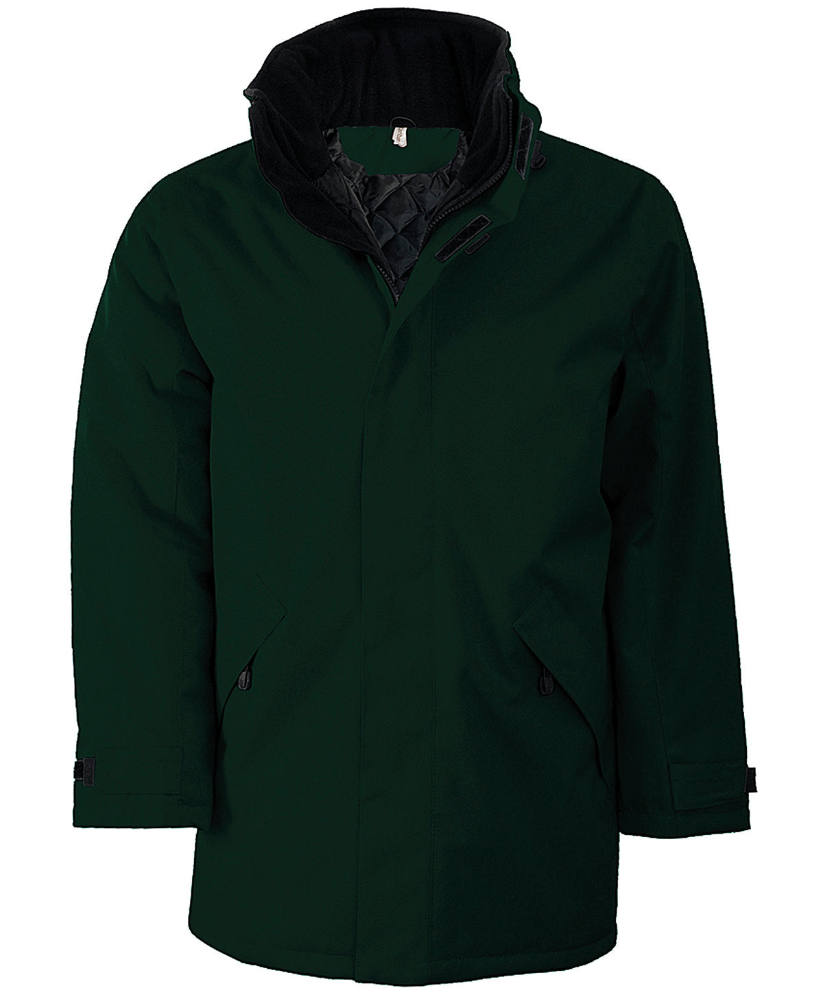 Quilted parka - KB677 - Forest Black - Customisable Jacket