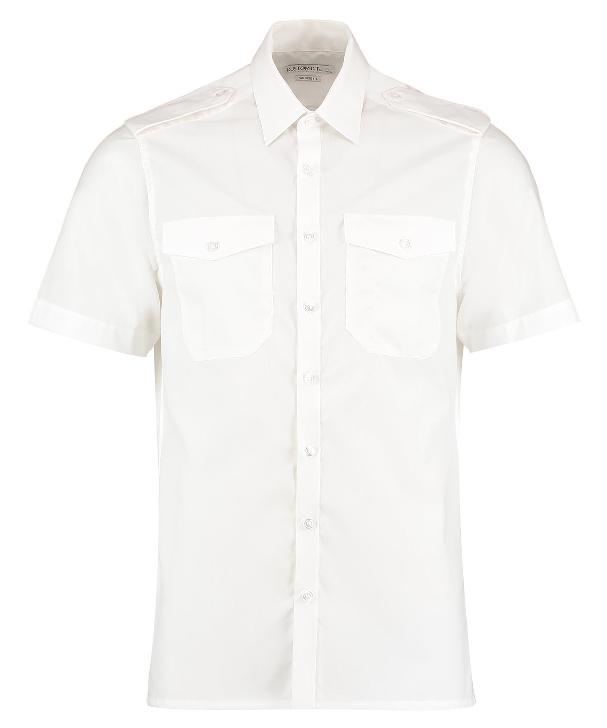 Mens SS Tailored Pilot Shirt - KK133 - White - Customisable Corporate Wear