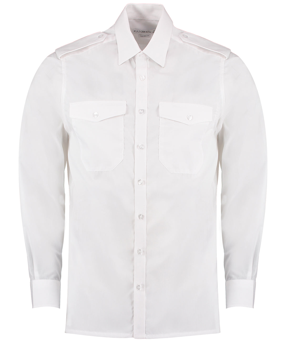 Tailored Fit LS Pilot Shirt - KK134 - White - Customisable Corporate Wear