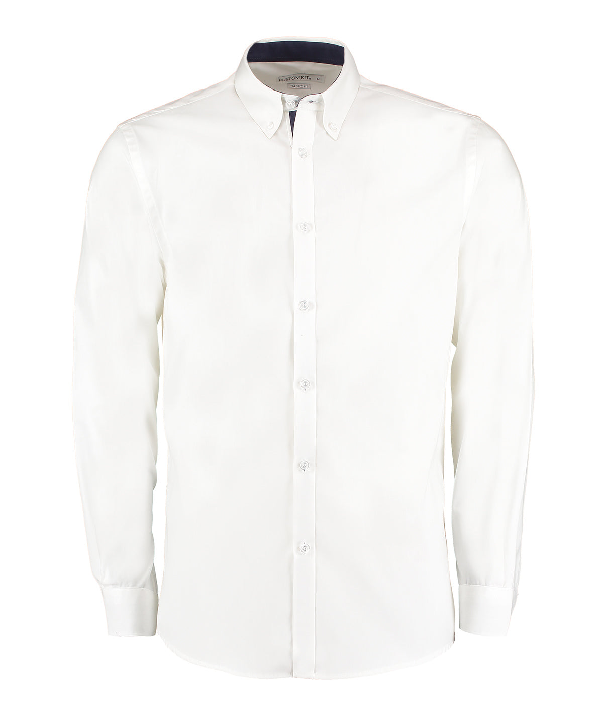 Mens LS Contrast BDC Shirt - KK190 - White Navy - Customisable Corporate Wear
