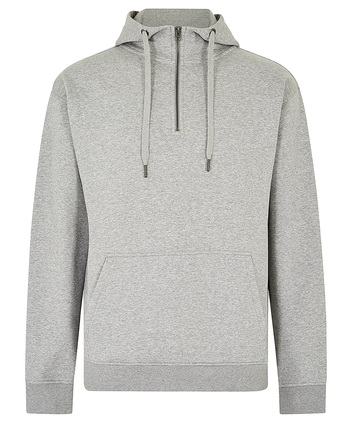 Regular Fit 14 Zip Hoodie - KK336 - Heather Grey - Customisable Hoodies