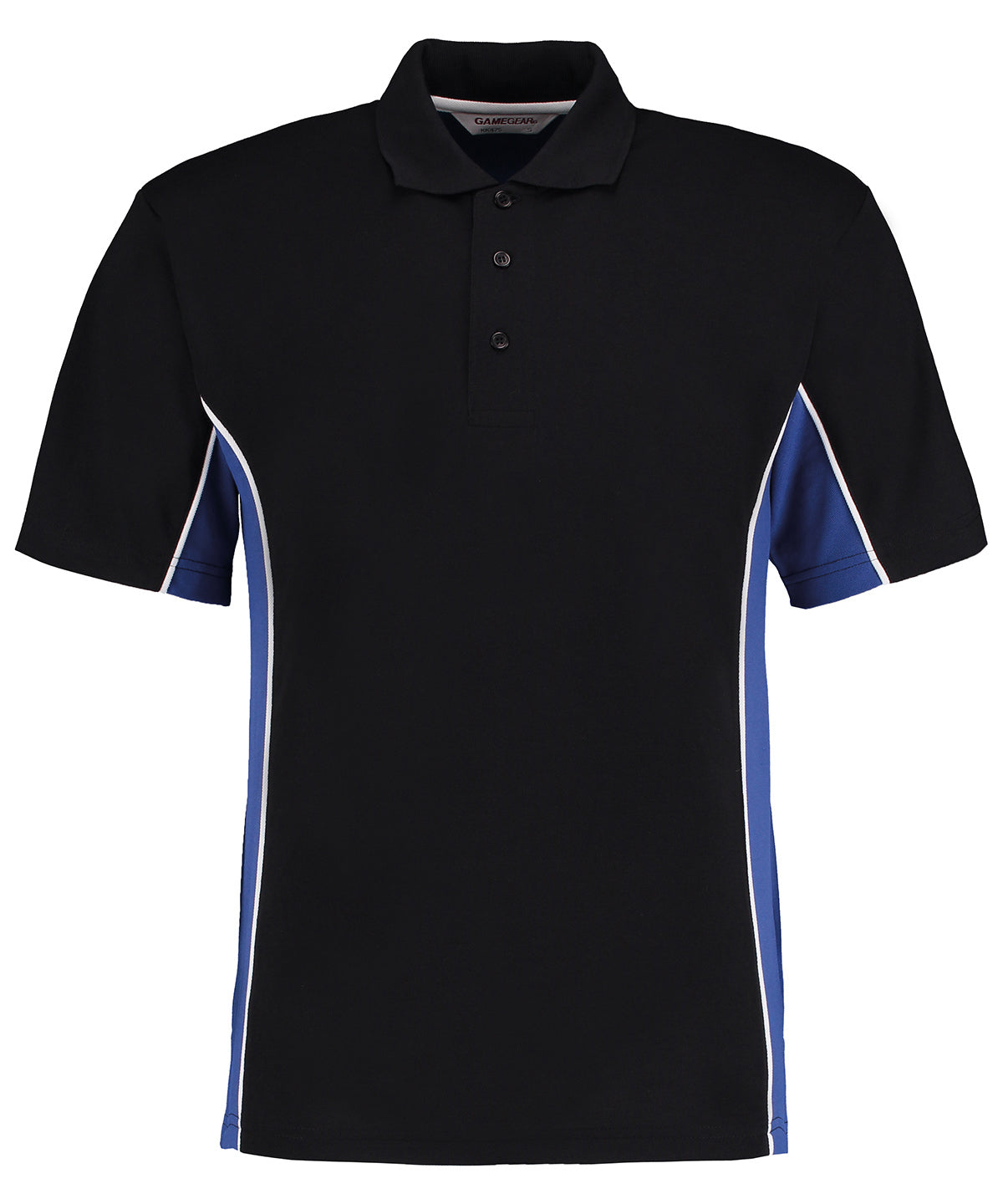 Mens Classic Track Polo - KK475 - Black Royal White - Customisable Polo Shirts