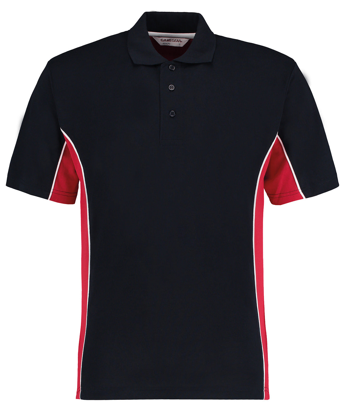 Mens Classic Track Polo - KK475 - Navy Red White - Customisable Polo Shirts