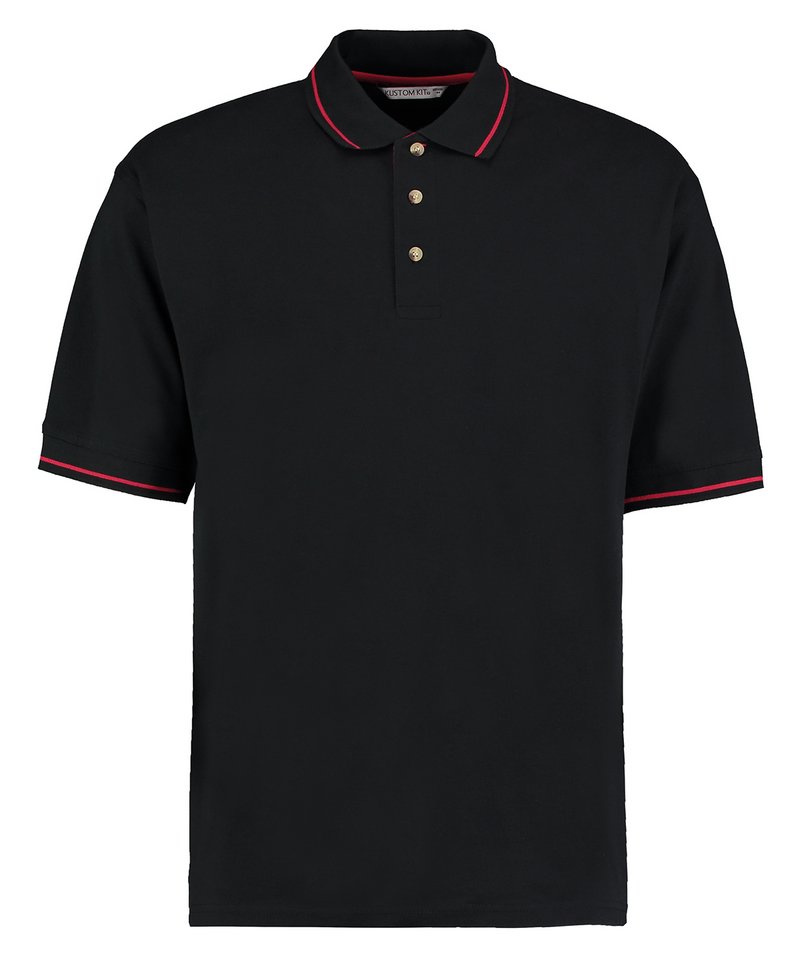 Mens Classic StMellion Polo - KK606 - Black Bright Red - Customisable Polo Shirts