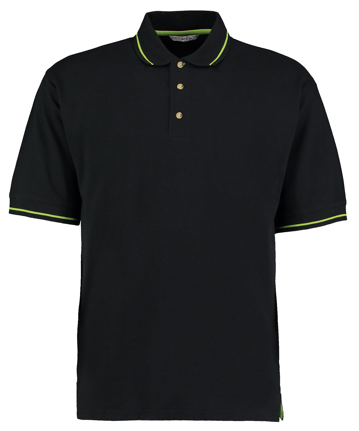 Mens Classic StMellion Polo - KK606 - Black Lime - Customisable Polo Shirts