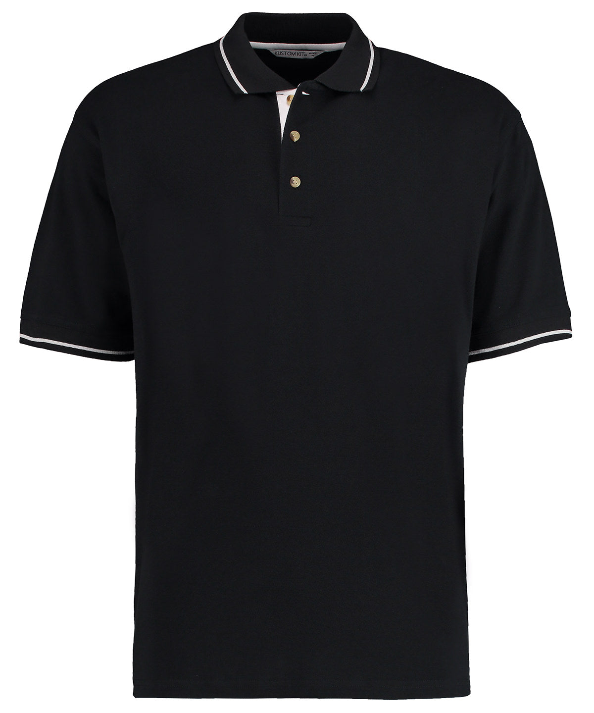 Mens Classic StMellion Polo - KK606 - Black White - Customisable Polo Shirts