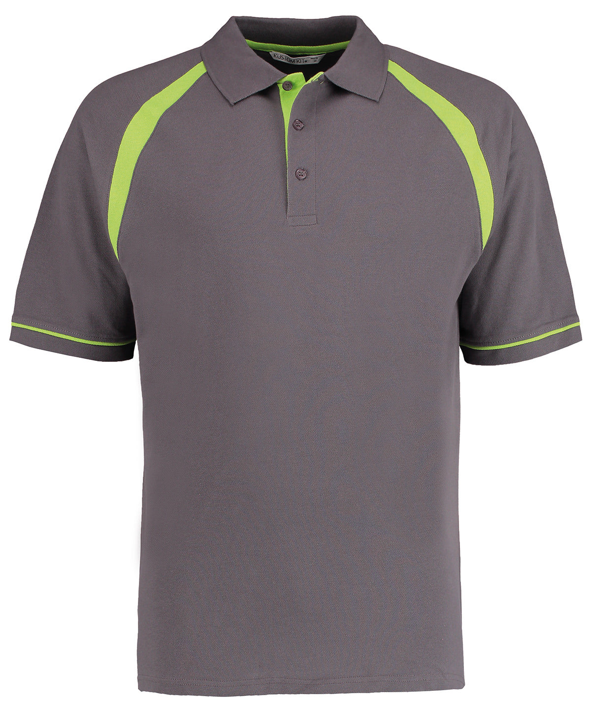 Men Classic Fit Oak Hill Polo - KK615 - Charcoal Lime - Customisable Polo Shirts