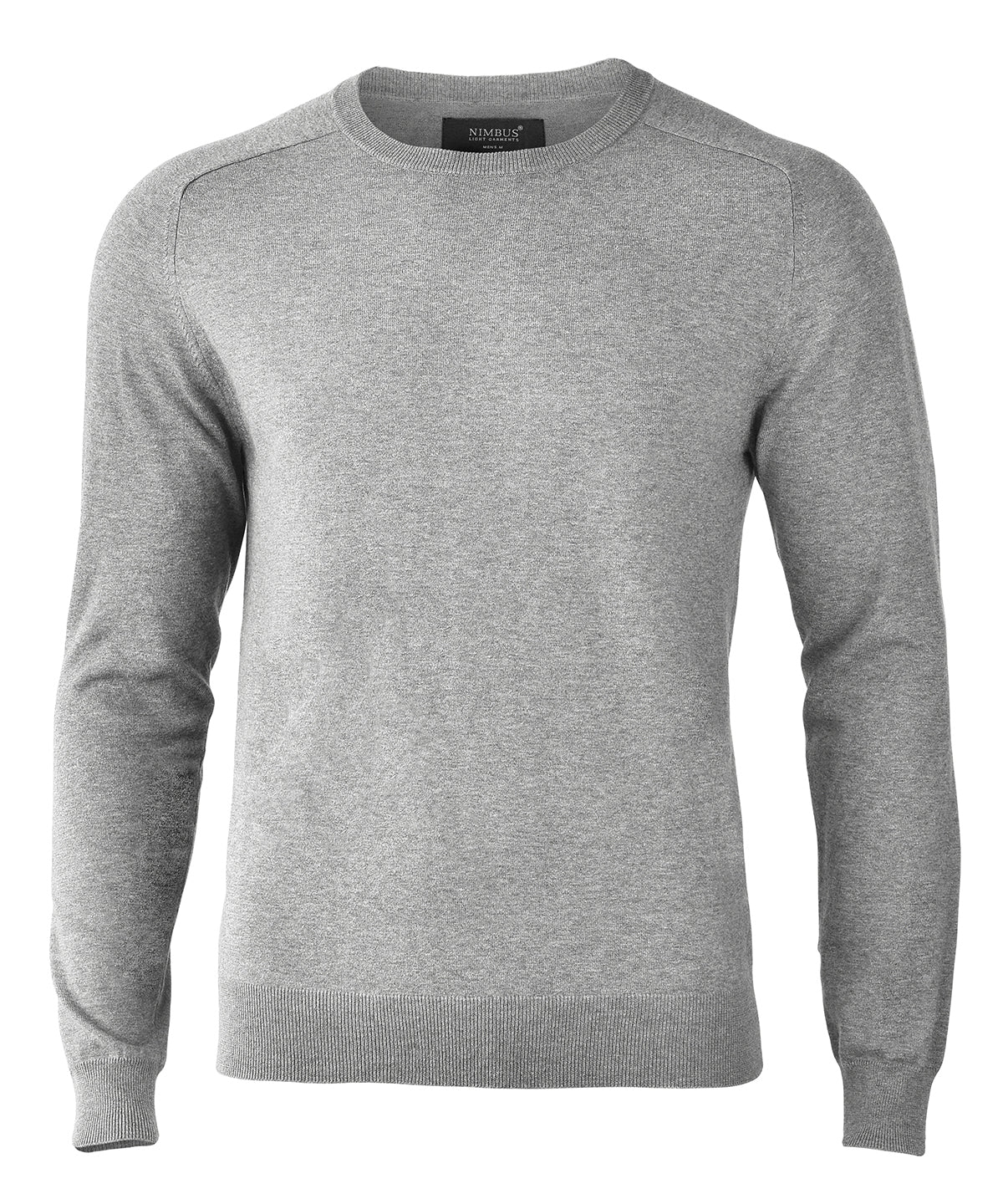Brighton elegant round neck - NB94M - Grey Melange - Customisable Knitted Jumpers
