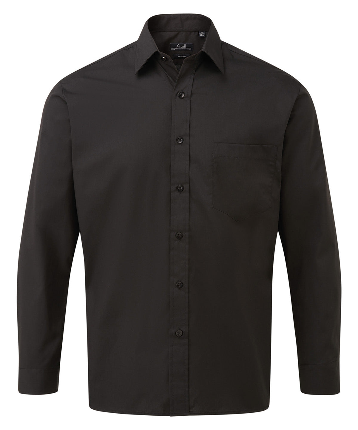 Long sleeve poplin shirt - PR200 - Black - Customisable Shirts