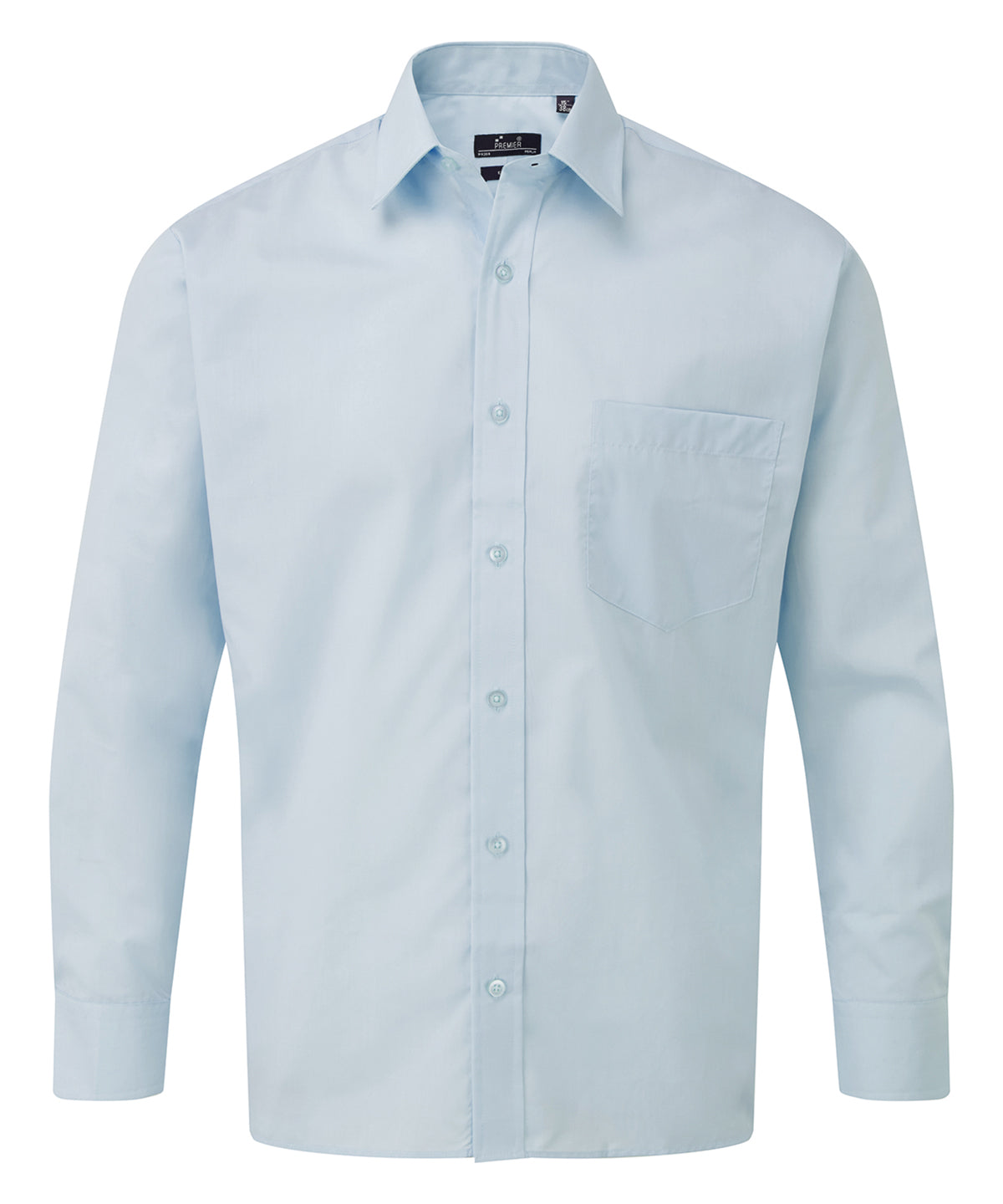 Long sleeve poplin shirt - PR200 - Light Blue - Customisable Shirts